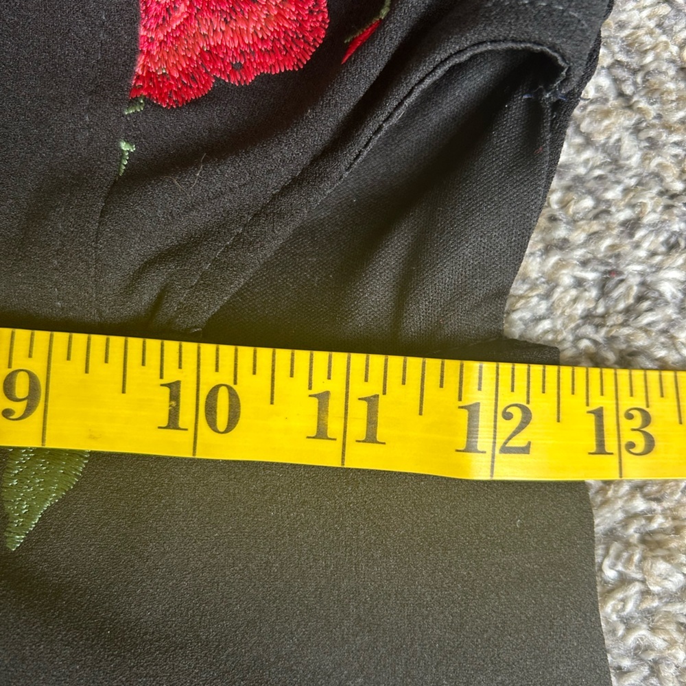 Emerald Sundae black mini dress with embroidered roses size small - Picture 9 of 10